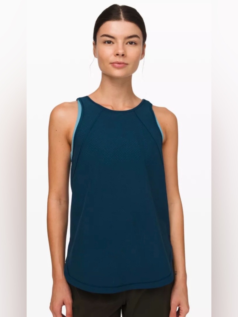 Lululemon close the distance tank top night diver blue size 6?